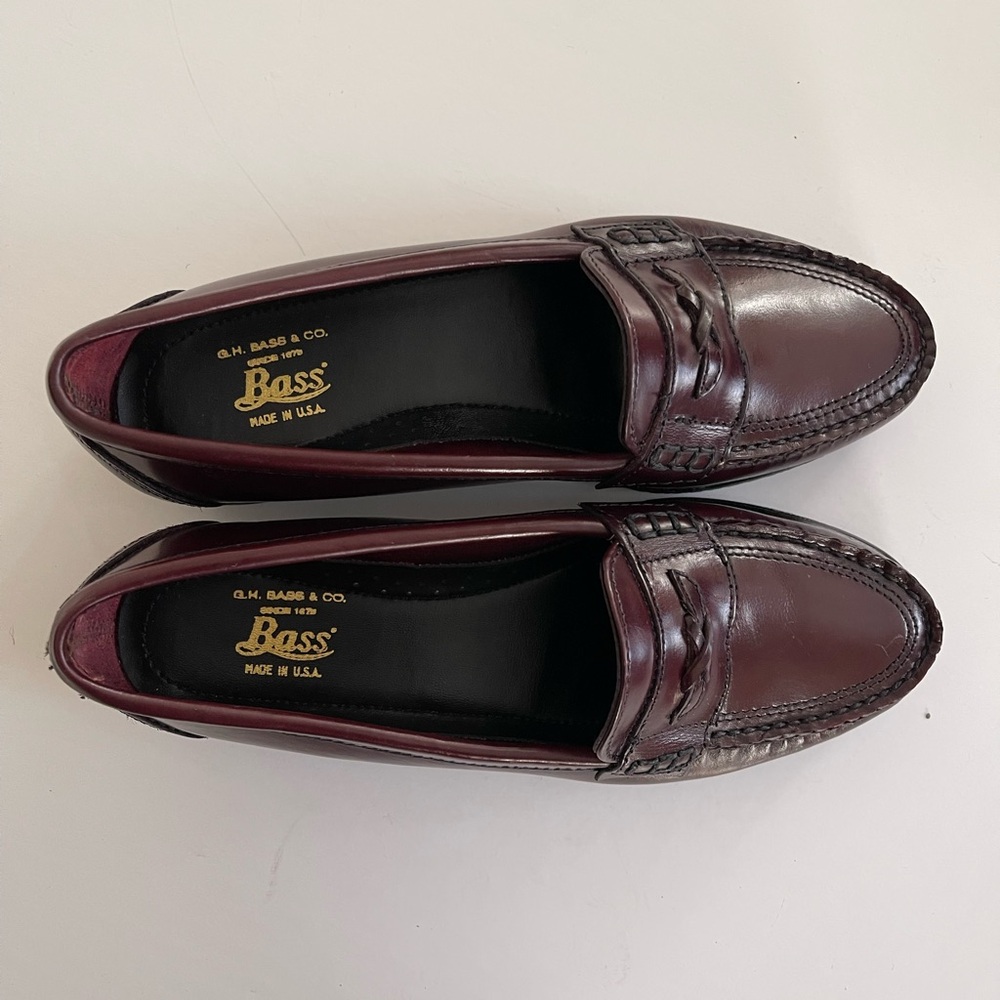 Bass Women's Burgundy Penny Loafers - Picture 3 of 12